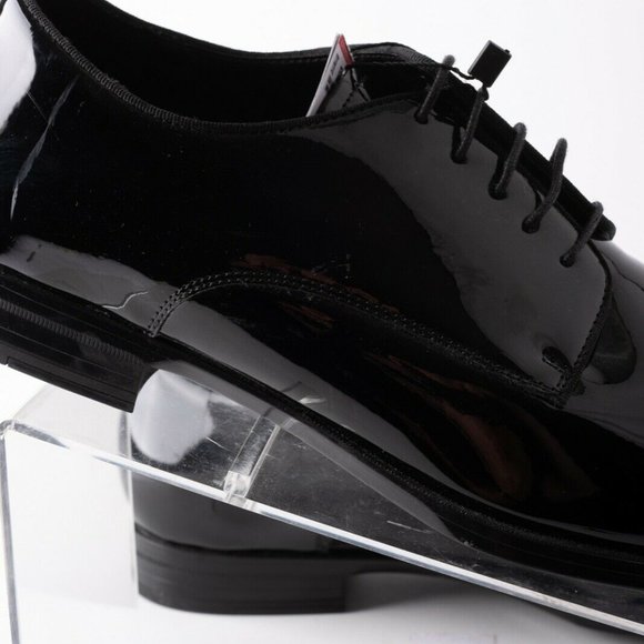 Zara Mens Black Derby Shoes Patent Finish Sz 12 45 - Picture 8 of 11